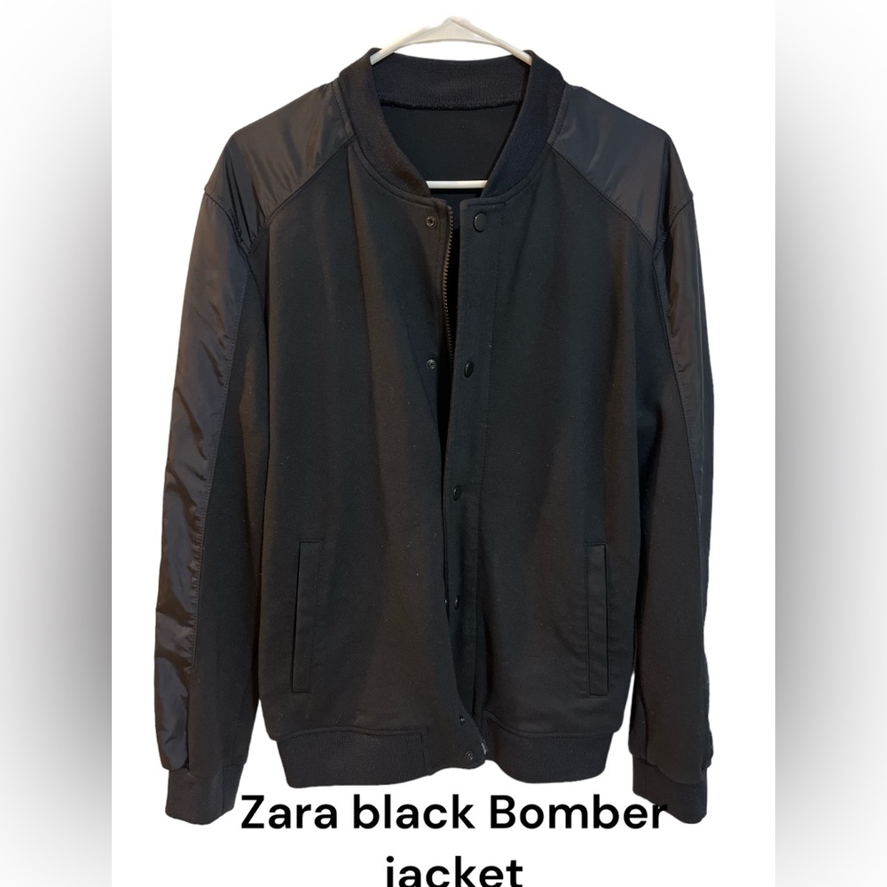 Zara black bomber jacket, Men Large
